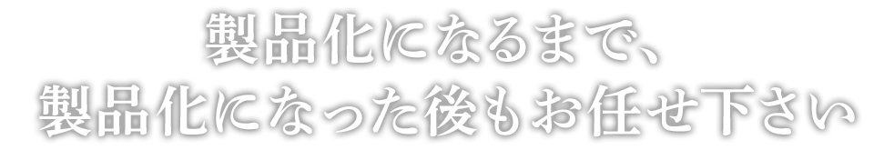 製品化になるまで製品化になった後もお任せ下さい