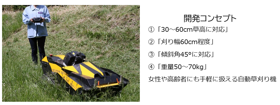 現場に寄り添い使いやすいラジコン草刈り機を開発！